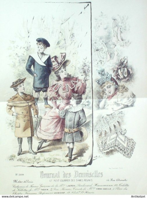Gravure Mode J.Demoiselles 1895 # 5030 (Old Fashion plate)
