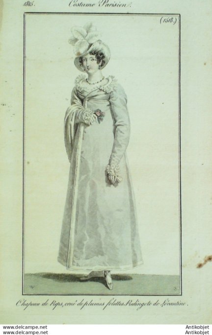 Costume Parisien 1815 # 1518 Redingote de Lévantine