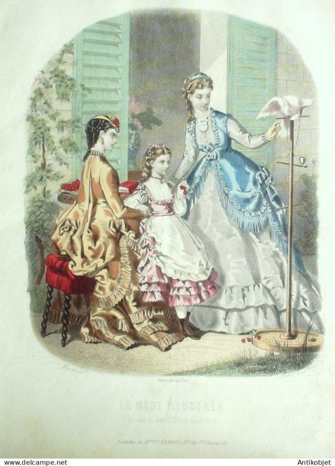 Gravure Mode illustree 1869 # 29 (Old Fashion plate)
