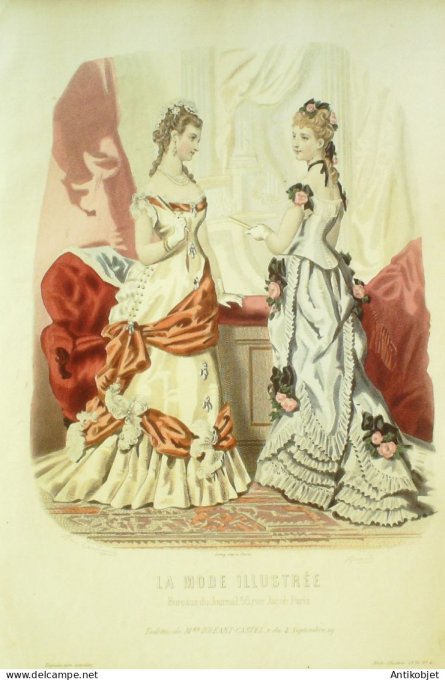 Gravure Mode illustree 1876 #  4 (Old Fashion plate)