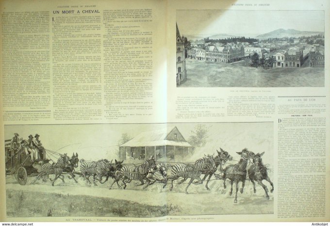 Soleil Du Dimanche 1896 N°11 Lecoultremi Carême Afrique Sud Transvaal attelage