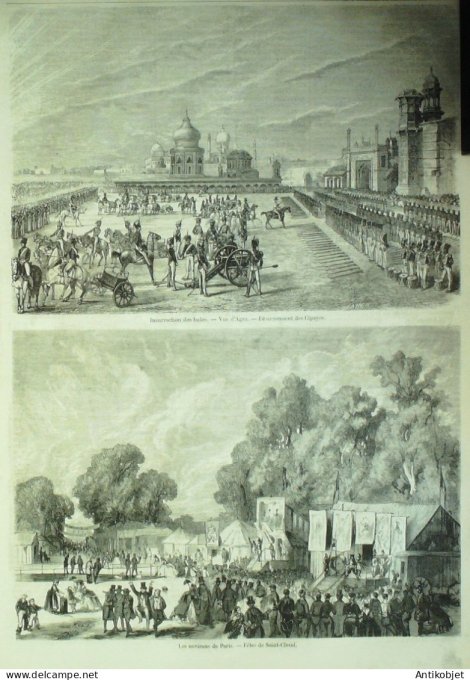 Le Monde illustré 1857 n° 22 St-Jean Maurienne (73) Culoz (69) Inde Agra St-germain (78)
