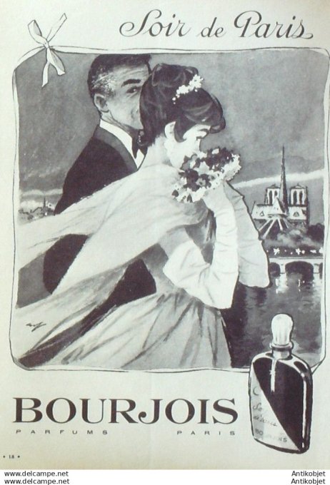 Publicite Cosmetique Bourgeois Soir de Paris 1955