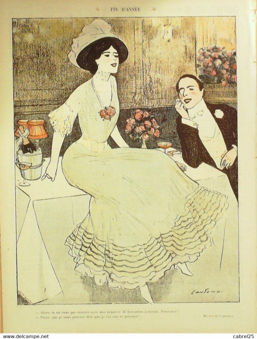 Le Rire 1908 n°257 Cardona Delaw Gerbault Touraine Fau Carlègle Tiret Bognet Hocry