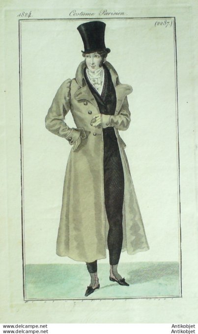 Costume Parisien 1824 # 2287 Redingote homme castorine