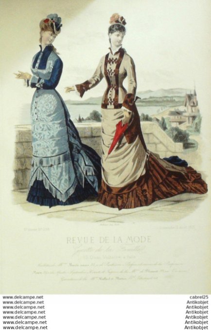 Gravure Mode La Gazette 1877 # 293 (Old Fashion plate)