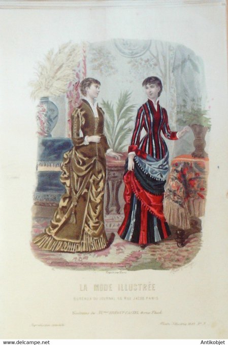 Gravure de mode La Mode illustrée 1882 n°09 (Maison Bréant-Castel)
