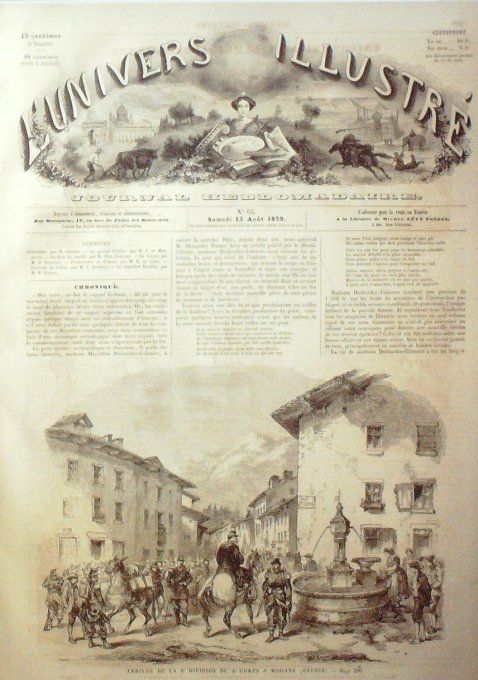 L'Univers illustré 1859 #  65 Modane (73) Egypte Alexandrie Lac de Genève 