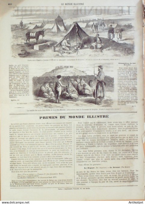 Le Monde illustré 1864 n°401 Cambodge le roi Saigon Gênes Italie Ch Colomb Fort Kreyder