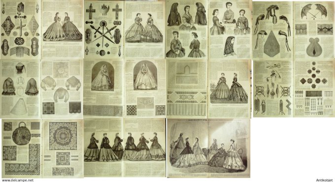 Mode illustree  1865 Lot de 10 journaux