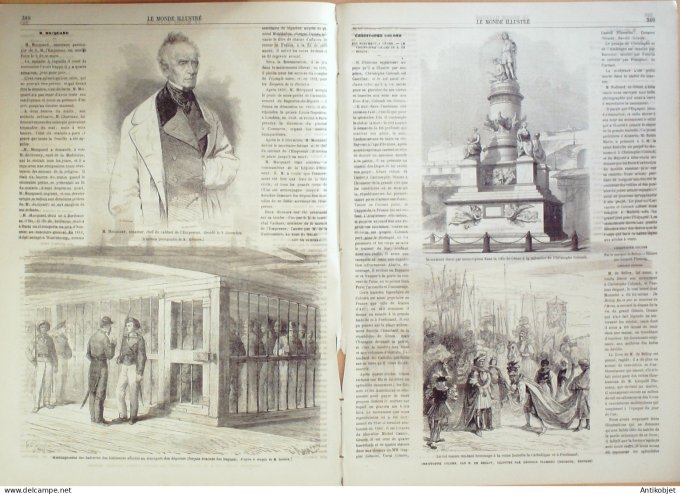 Le Monde illustré 1864 n°401 Cambodge le roi Saigon Gênes Italie Ch Colomb Fort Kreyder