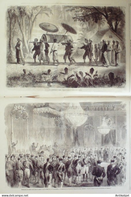 Le Monde illustré 1864 n°401 Cambodge le roi Saigon Gênes Italie Ch Colomb Fort Kreyder