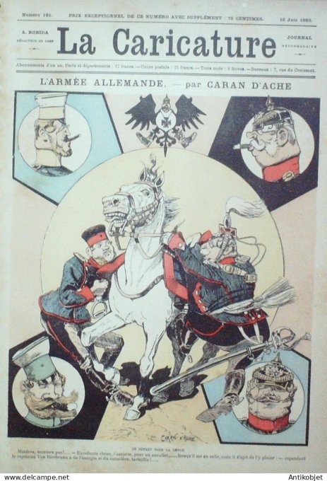 La Caricature 1883 #181 Armée Allemande Caran d'Ache