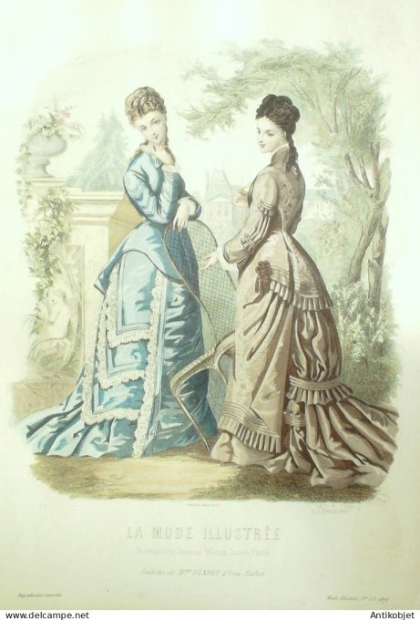 Gravure Mode illustree 1876 # 23 (Old Fashion plate)