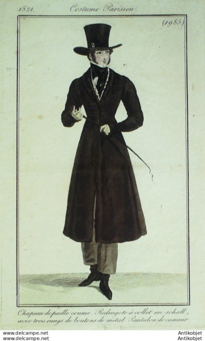 Costume Parisien 1821 # 1985 Redingote à collet Homme en schall