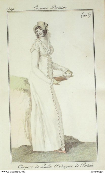 Costume Parisien 1809 # 996 (eau forte) Redingote  Perkale
