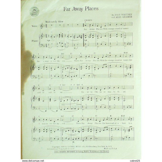 Whitney Joan/Kramer Far Away Places 1948