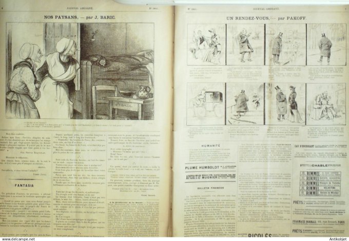 Le Journal Amusant 1891 n°1841 Voyages sans Paris Pr é-Martin Blim et Toche la pièce fausse