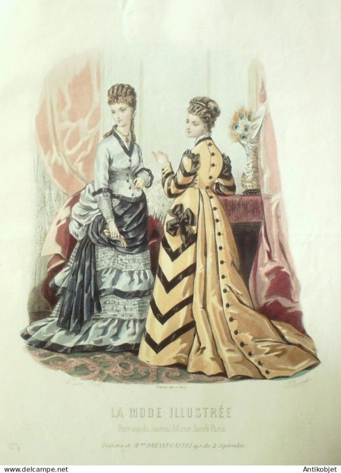 Gravure Mode illustree 1875 # 11 (Old Fashion plate)