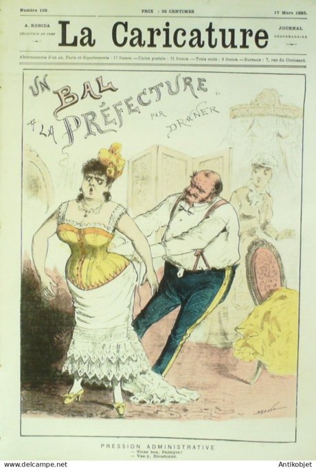 La Caricature 1883 #168 Bal à la Préfecture Draner Valse Faria Trock