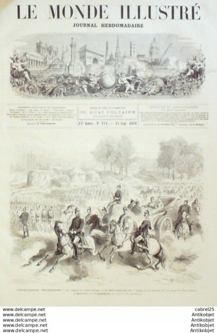 Le Monde illustré 1871 n°754 St-Denis (93) Espagne Valence Taureaux Italie Mont Cenis Usa Iles Vierg