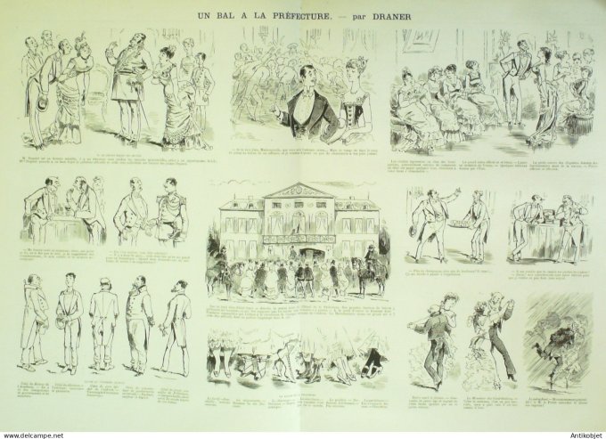 La Caricature 1883 #168 Bal à la Préfecture Draner Valse Faria Trock