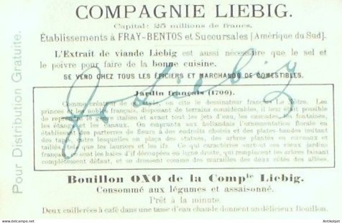 Chromo Liebig Sang  852 Jardins III (1906)
