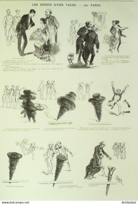 La Caricature 1883 #168 Bal à la Préfecture Draner Valse Faria Trock