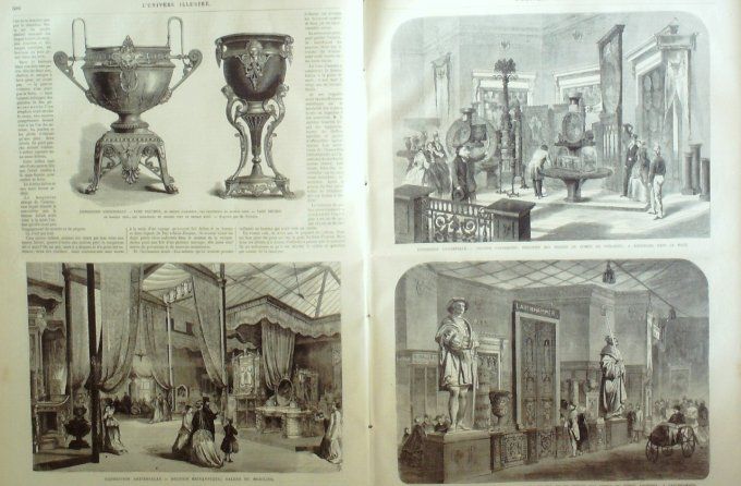 L'Univers illustré 1867 # 652 Luxembourg Norvège vases Bacchus Lauchhammer Hammerfest 