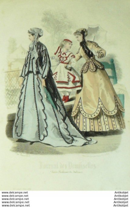 Gravure de mode Journal de Demoiselles 1867 n°06