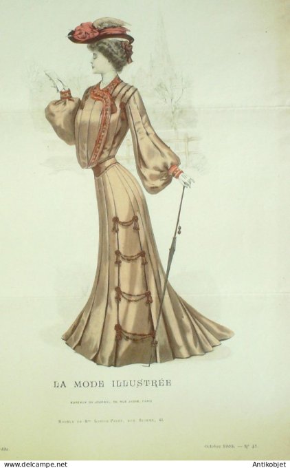 Gravure Mode illustree 1903 # 41 (Old Fashion plate) RARE