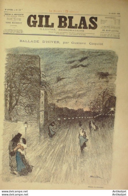 Gil Blas 1896 n°11 Gustave COQUIOT KRYSINSKA CH CROS Maurice VAUCAIRE CHOUBRAC