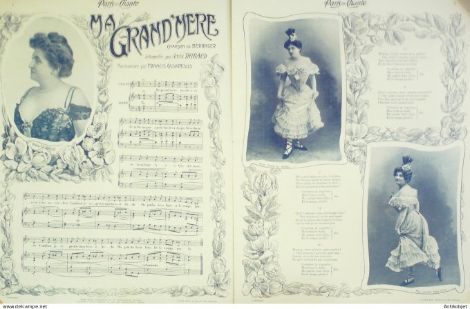 Paris qui chante 1903 n° 38 Anna Thibaud Villé Limat Polin Béranger