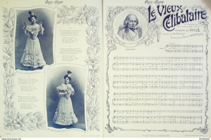 Paris qui chante 1903 n° 38 Anna Thibaud Villé Limat Polin Béranger