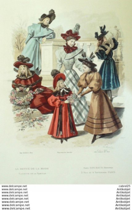 Gravure Mode La Gazette 1893 # 47 (Old Fashion plate)