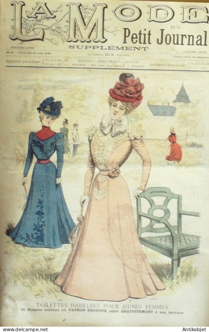 La Mode du Petit journal 1898 n° 35 Toilettes Costumes Passementerie