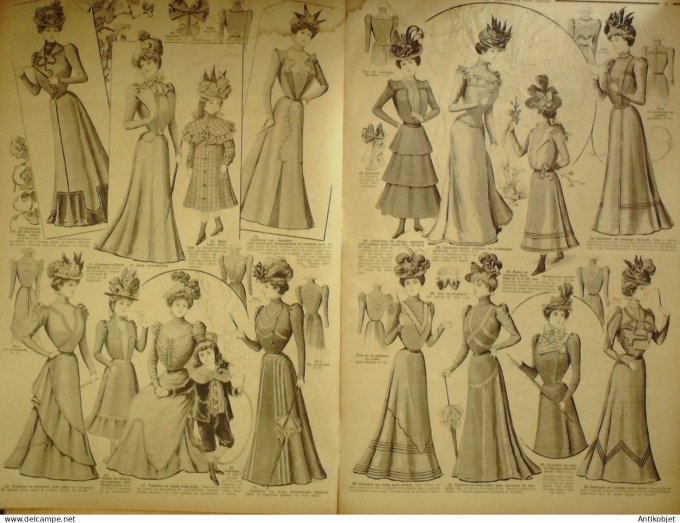 La Mode du Petit journal 1898 n° 35 Toilettes Costumes Passementerie