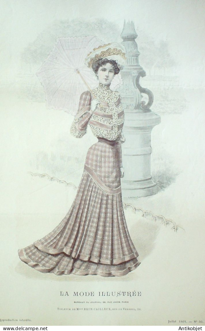 Gravure Mode illustree 1901 # 30 (Old Fashion plate) RARE