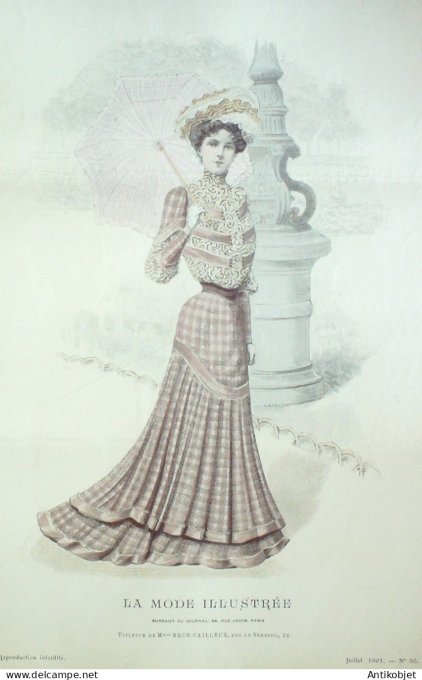 Gravure Mode illustree 1901 # 30 (Old Fashion plate) RARE