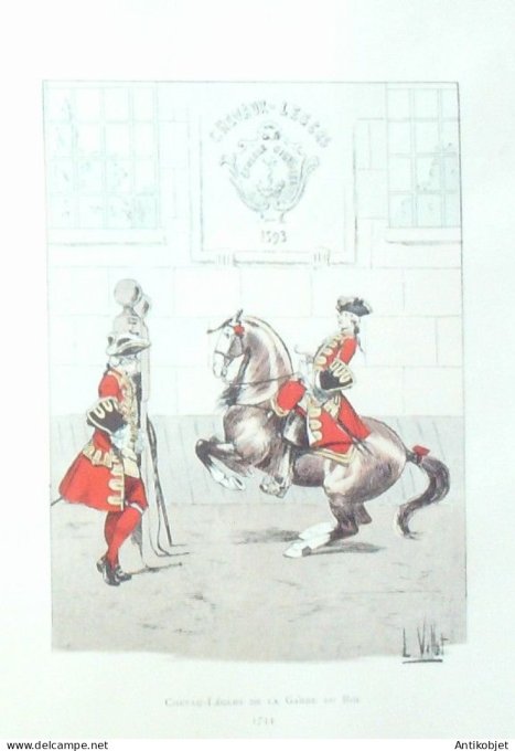 Chevau-Légers de la Garde du roi en 1744 signé Louis Vallet