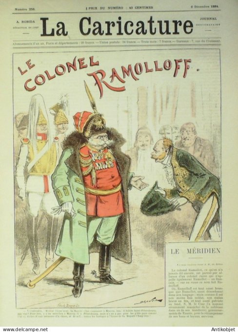 La Caricature 1884 #258 Colonel Ramolloff Draner Pailleron par Luque Gino gibiers