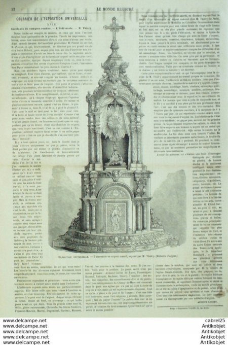 Le Monde illustré 1867 n°535 Cherbourg (50) Algérie Alger châtelard en Bauge (73) Le Havre (76) La H