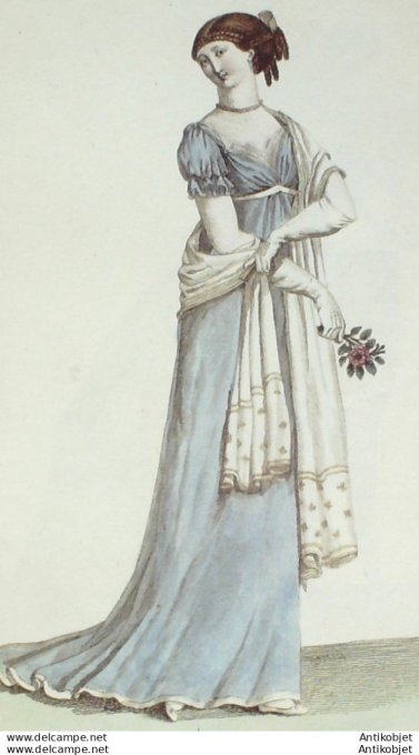 Gravure de mode Costume Parisien 1804 n° 568 (An 12) Gueule de loup