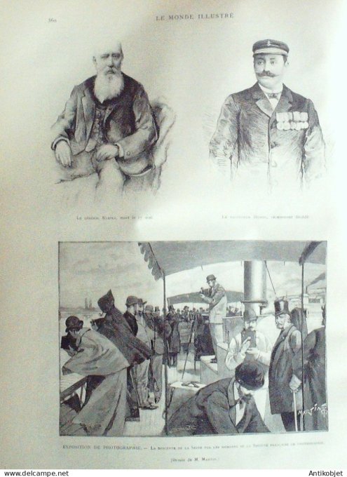 Le Monde illustré 1892 n°1835 Pau (64) Oscar II  roi Suède général Klapka