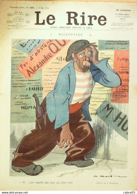 Le Rire 1914 n°588 Roubille Pierlis Florès Préjelan Mirande Plumet