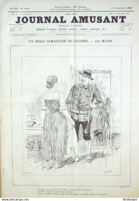 Le Journal Amusant 1889 # 1725 Vallons de l'Helvetie par Stop