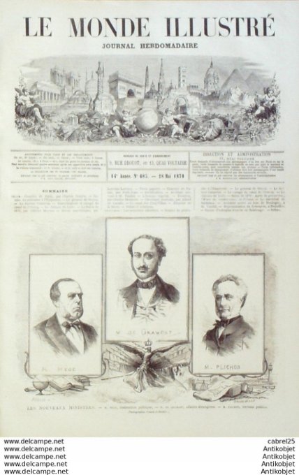 Le Monde illustré 1870 n°685 Lude (72) Belgique Bruxelles Neuilly (92) Portugal  Canal St Martin