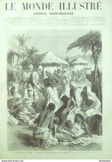 Le Monde illustré 1877 n°1074 Inde Bellary Madras Bulgarie Tcherkes St-Odile 67