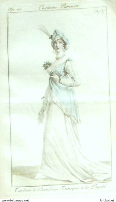 Costume Parisien 1802 an 10 # 373 (eau forte) Tunique ?a la Psyché