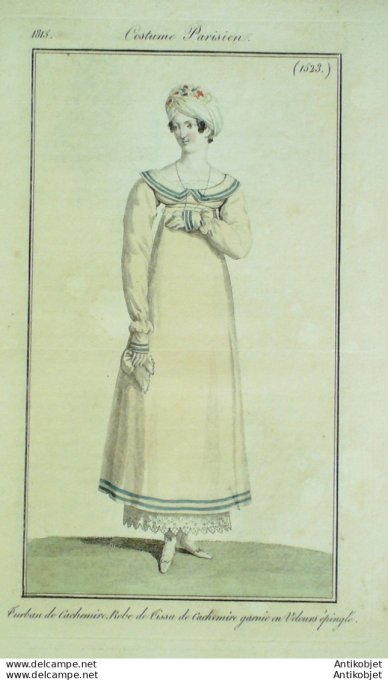 Costume Parisien 1815 # 1523 Robe tissu Cachemire et velours